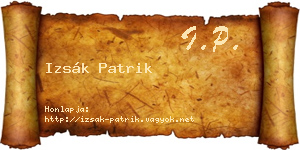 Izsák Patrik névjegykártya