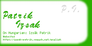 patrik izsak business card